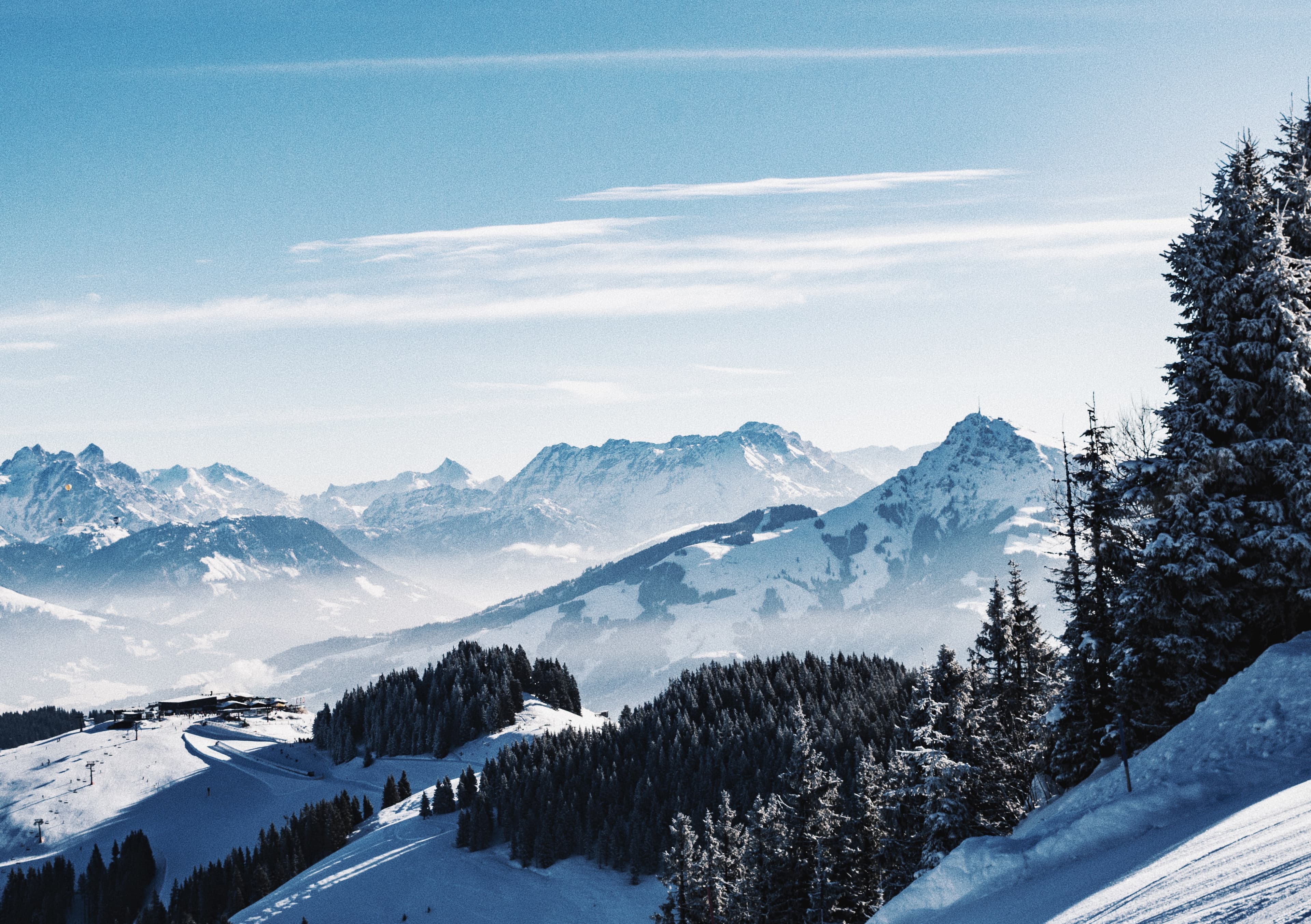 Snowy landscape of Austrian Mountains