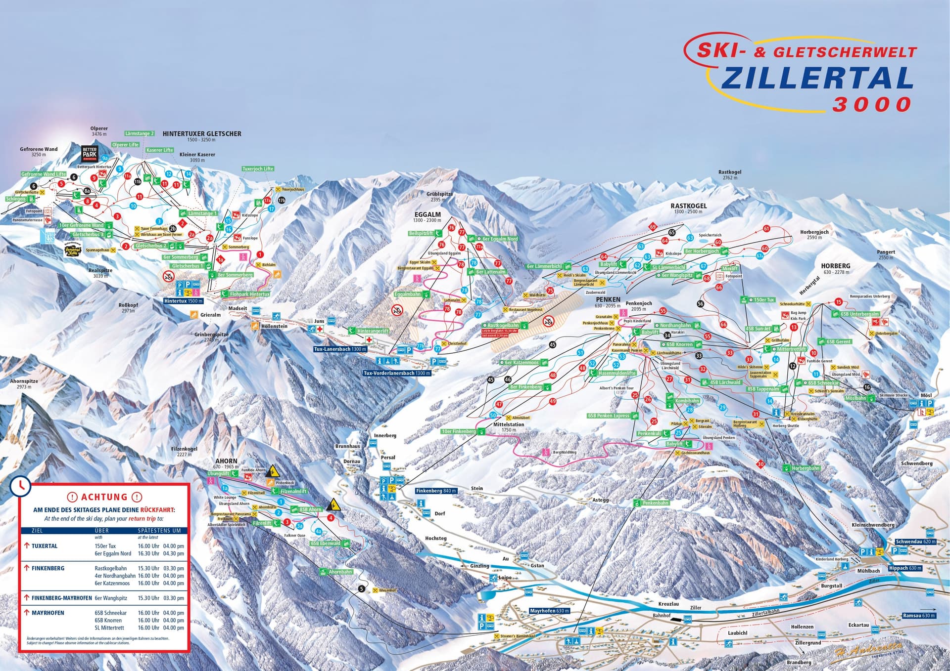 Tux ski map