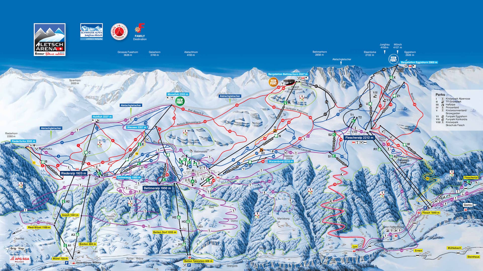 Fiesch  ski map
