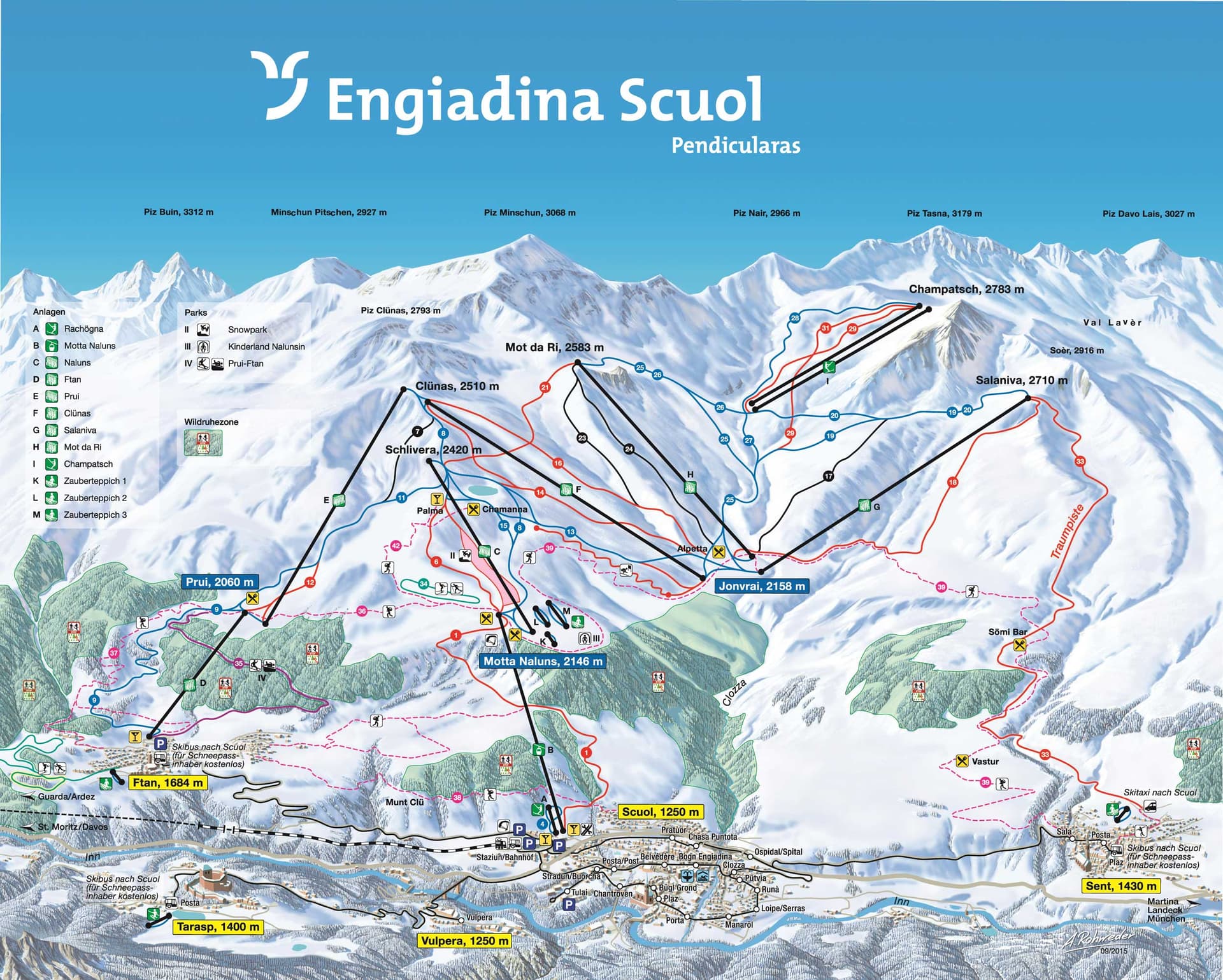 Scuol ski map