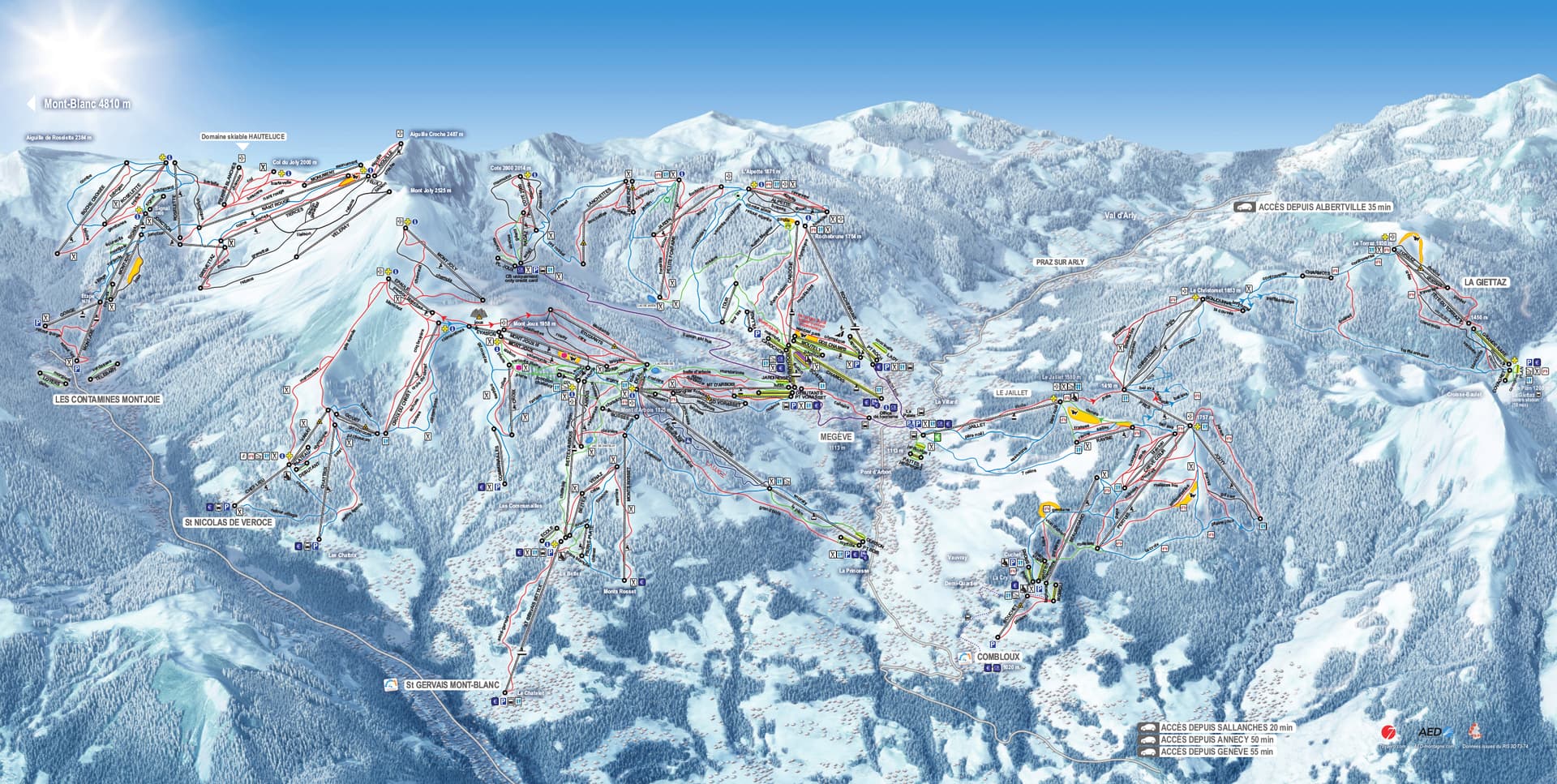 Combloux ski map
